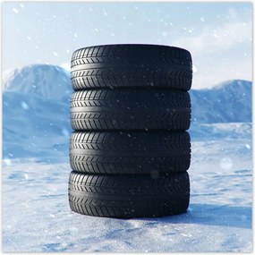 Poszterek 30x30 4 Nyári gumiabroncsok a hóban