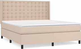 vidaXL cappuccino színű műbőr rugós ágy matraccal 160 x 200 cm