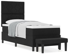 Box Spring Ágy Matraccal és Pad Black 80x200 cm Szövet