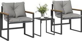 Outsunny 3 részes bistro szett 2 személyre – fém váz, párnázott székek és kisasztal | Aosom