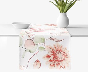 Goldea pamut asztali futó deluxe - akvarell virágok 20x120 cm