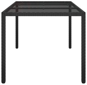 Kerti Étkezőasztal Fekete 150x90x75 cm Polirattan