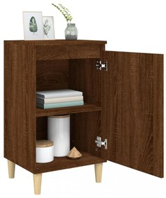 2 db barna tölgyszínű szerelt fa éjjeliszekrény 40x35x70 cm