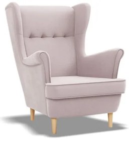 Uszak Mini fotel, bársony, rózsaszín