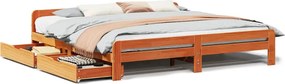 vidaXL viaszbarna tömör fenyőfa ágy matrac nélkül 200 x 200 cm