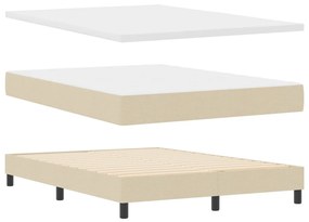 Boxspring Ágy Mattal és LED-del Krém 140x200 cm Szövet