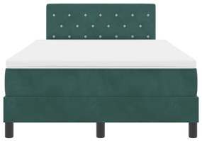 Boxspring Ágy Mattal Sötétzöld Kicsi Dupla Bársony