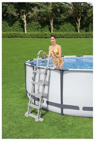 Bestway Steel Pro MAX föld feletti medence, szürke, átmérő 396 cm, magas 122 cm
