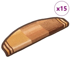15 db barna öntapadó lépcsőszőnyeg 65 x 21 x 4 cm
