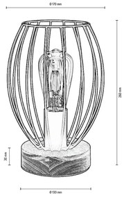 Spot-Light DO84449174 - GUNNAR asztali lámpa 1xE27/25W/230V tölgy