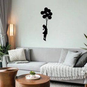 Fali dekoráció 100x34 cm lány fém