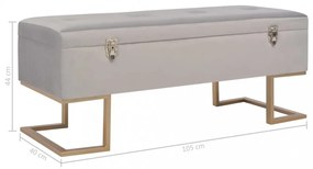 szürke bársonypad tárolórekesszel 105 cm