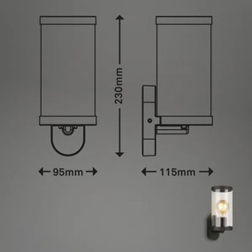 Briloner 3600-015 - Kültéri fali lámpa KAIRO 1xE27/12W/230V IP44 fekete