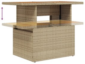 Kertiszófa szett 11 darabos Szürke Rattan Kültéri étkező szett