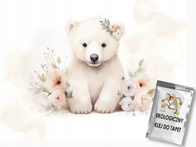 Fotótapéta Flizelina Portré Kis Mackó Virágok Rózsák 400x280 ragasztó