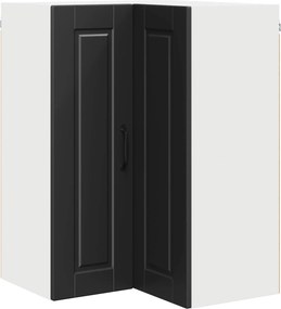 vidaXL Konyhaszekrény polcokkal ajtóval Fekete 57 x 57 x 80 cm Faanyag