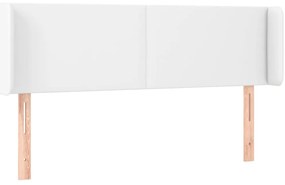 fehér műbőr szárnyas fejtámla 147x16x78/88 cm