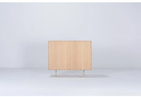 Fehér-natúr színű tölgyfa alacsony komód 118x100 cm Fina – Gazzda