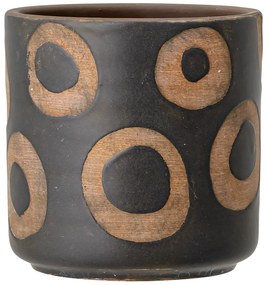 Avo fekete terrakotta virágcserép, magasság 12 cm - Bloomingville