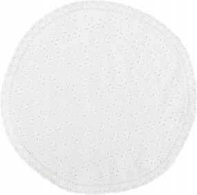 Fari kerek szalvéta angol hímzéssel fehér 35 cm Homla