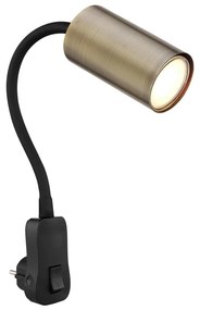 Globo 57911DPM - Konnektoros fali lámpa ROBBY 1xGU10/25W/230V fekete/réz