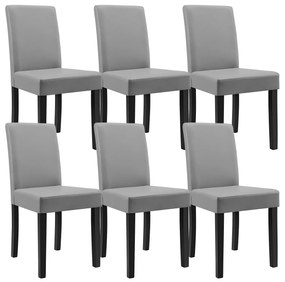 [en.casa] Étkezőszék Zágráb párnázott műbőr szék 6 darabos szett 90 x 42 x 48 cm világos szürke