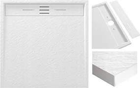 Fehér Négyzet Alakú Zuhanytálca 90 x 90 CM Viva Kompozit