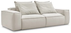 Bézs bőrutánzat kanapé 260 cm Boheme – Bobochic Paris