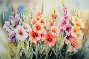 Vászonkép Canvas Természet Kert Rét Virágok Gladiole Kard 60x40