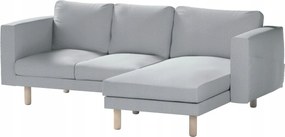 Dekoria Norsborg 3 személyes kanapé huzat Ikea székkel, szürke