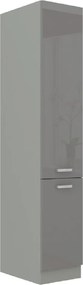 Magas kétajtós szekrény, szürke magasfényű/szürke, PRADO 40 DK-210