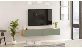 TV asztal/Szekrény France 8 (atlanti fenyő + zöld) . 1102149