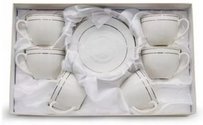 Porcelán kávéscsésze aljjal 230 ml - 6 személyes készlet díszdobozban