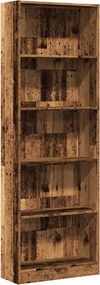 vidaXL antik fa színű szerelt fa könyvespolc 60 x 24 x 176 cm