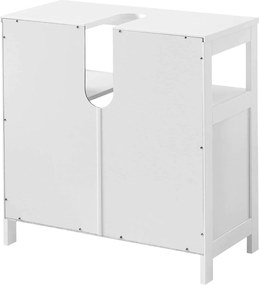 Fürdőszobai mosdó alatti szekrény  2 ajtóval, nyitott rekesszel, 60 x 30 x 60 cm, skandináv stílusú, ma