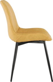 Szék, ekobőr sárga/fekete, HAZAL