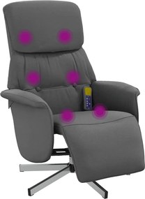 vidaXL sötétszürke szövet dönthető masszázsfotel lábtartóval