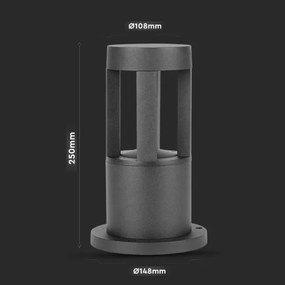 LED Kültéri lámpa LED/10W/230V 25cm 6400K IP65 fekete