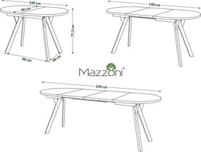 Mazzoni Ovális bővíthető ALMO asztal Kasmír