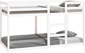 vidaXL fehér tömör fenyőfa emeletes ágy 90x190 cm