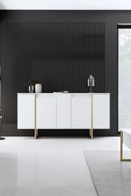 Konzolasztal Luxe - White, Gold