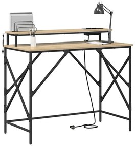 Asztal tárolóval sonoma tölgy 100 x 50 x 86.5 cm Faanyag