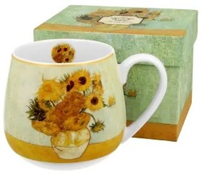 Porcelánbögre 430ml, dobozban, Van Gogh: Napraforgók