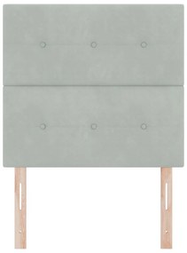 Fejtábla Gombos Tűzött Világosszürke 90 cm Bársony