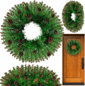 Karácsonyi Dekorációs Koszorú Ajtóra 45 cm Nagy Dekoratív Tobozok