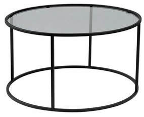 Aurum Black dohányzóasztal sötét üveggel, 80 cm