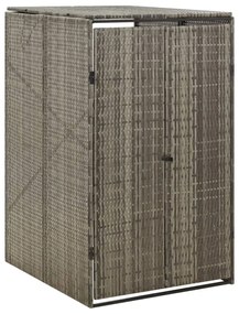 szürke polyrattan kerekes kukatároló fészer 70 x 80 x 117 cm