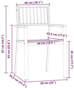 rakásolható kerti székek 8 db 54.5x56x87 cm tömör akácfából