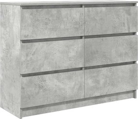 vidaXL betonszürke szerelt fa tálalószekrény 100x35x76 cm