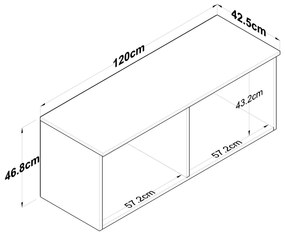 Függesztett szekrény Dopibe 1 (dió + fehér) . Akció -23%. 1094239